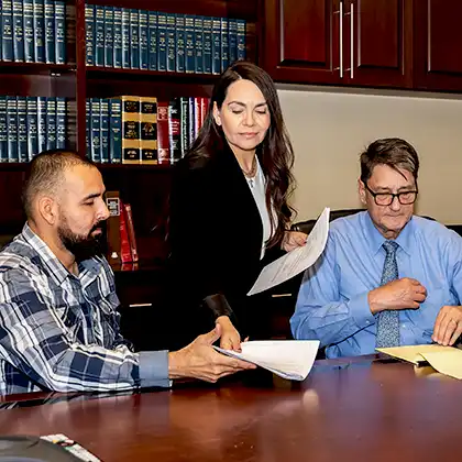 Criminal Defense Attorney Chad Shell with a Client